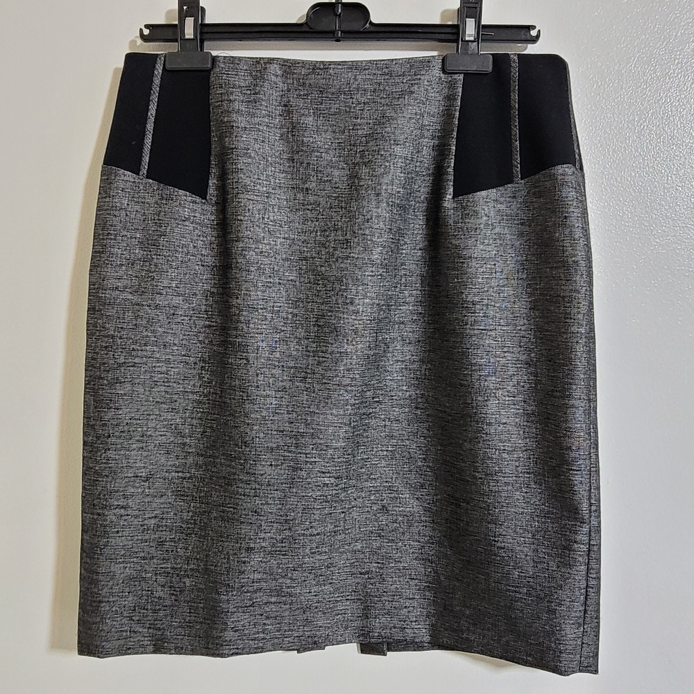 Antonio Melani Pencil Skirt Knee Length Vented Lined Back Zip Gray Women Size 8